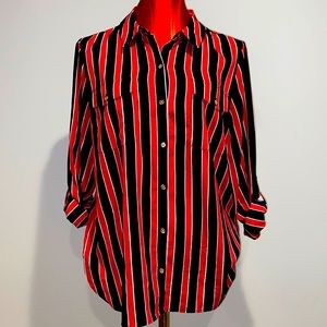 Tommy Hilfiger button down multicolored Blouse